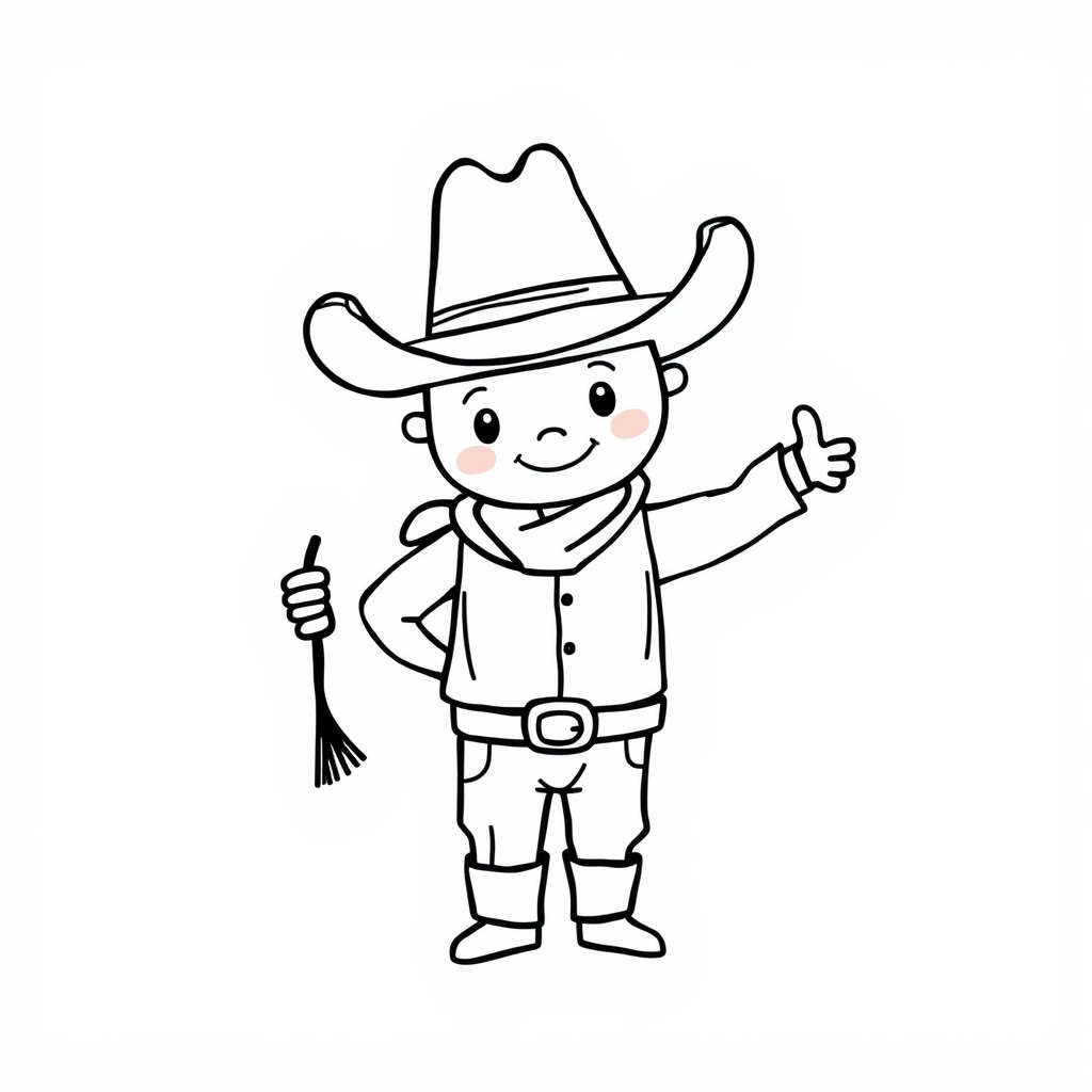 Cowboy proudly holding a lasso