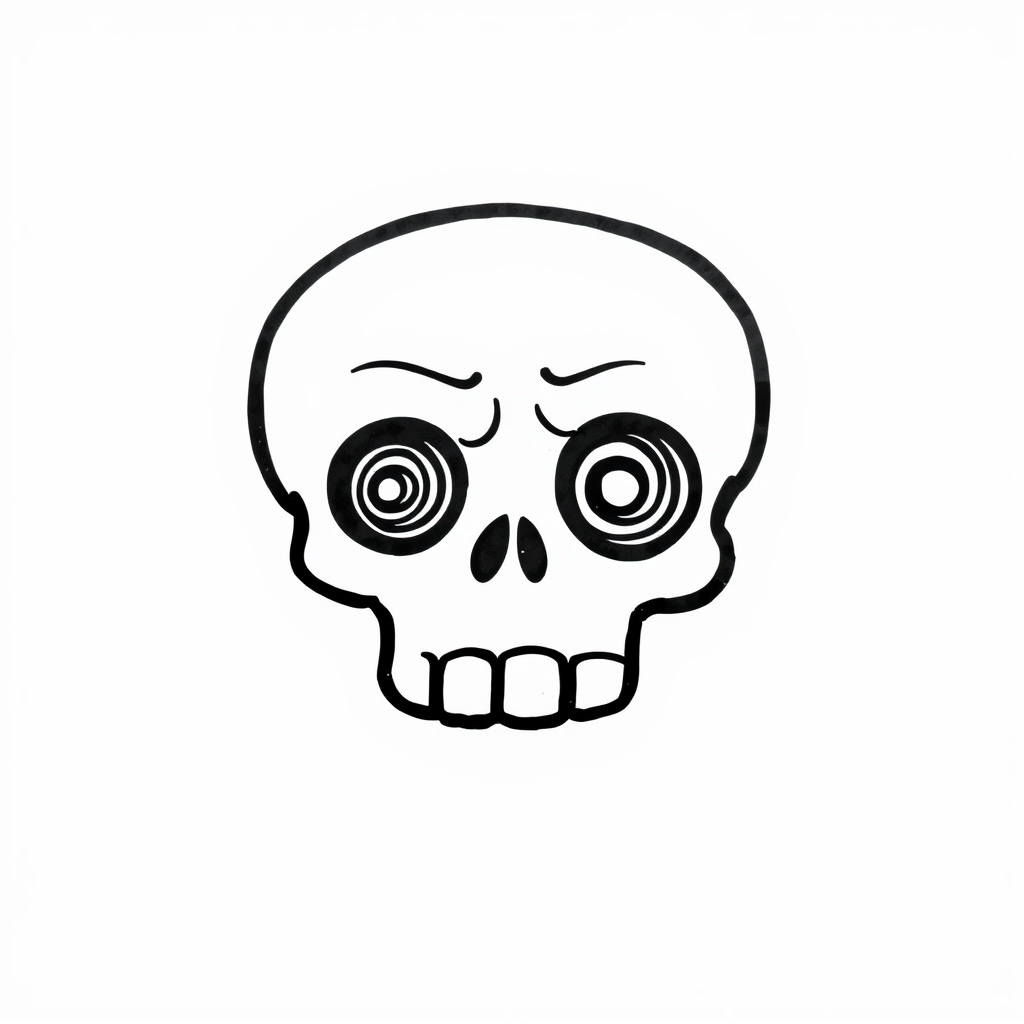 Confused Skull with swirling eyes