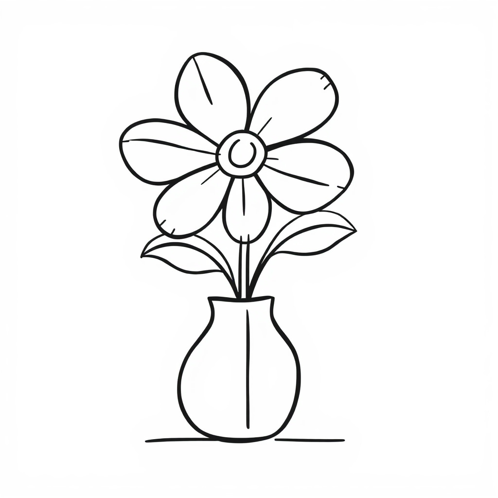 Relaxed flower in a soft vase