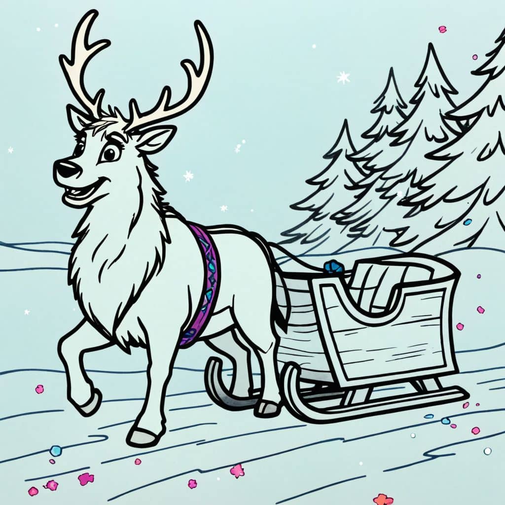 Colored Sven - Pulling Sled