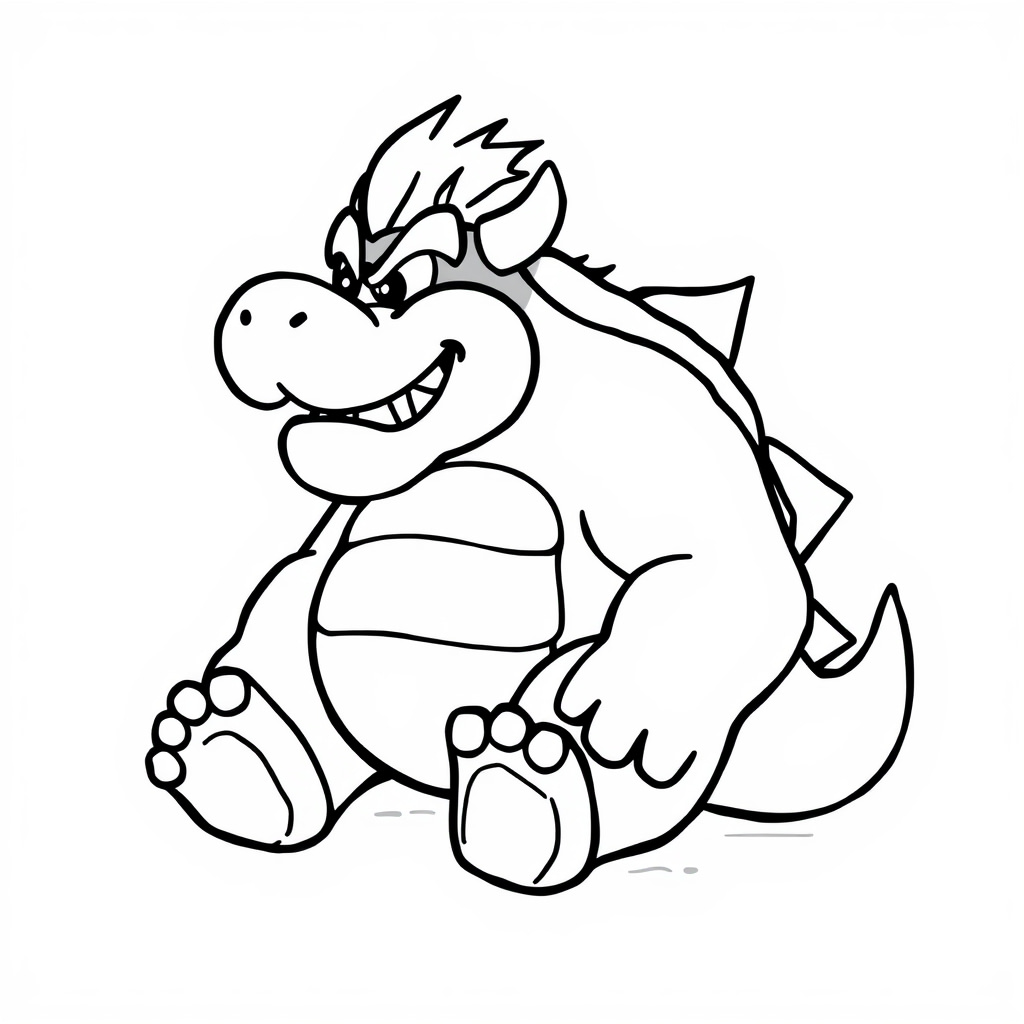 Bowser sunbathing on beach