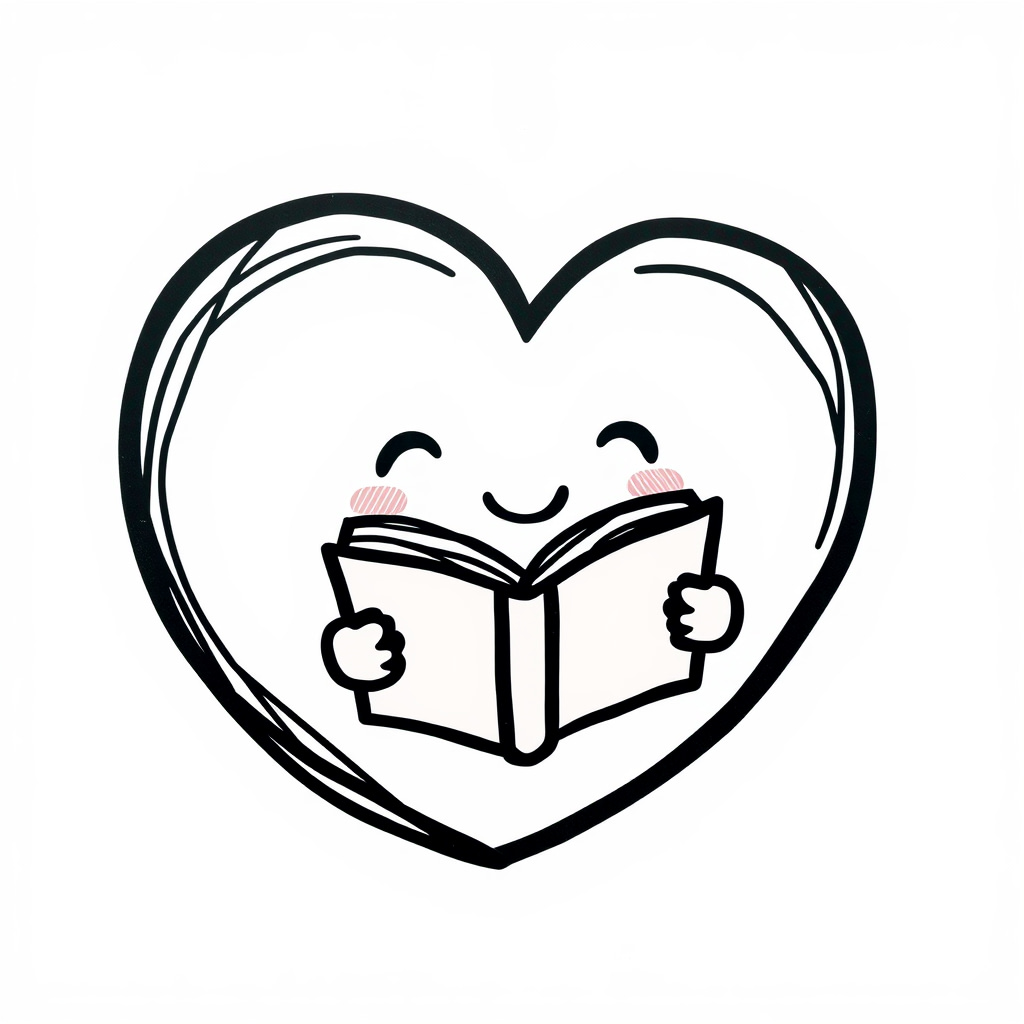 Heart reading a book