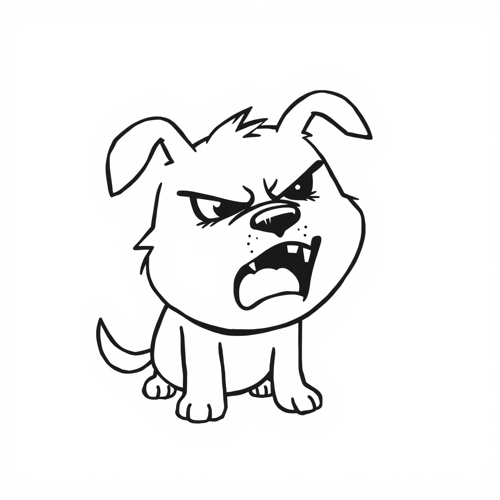 Angry dog growling