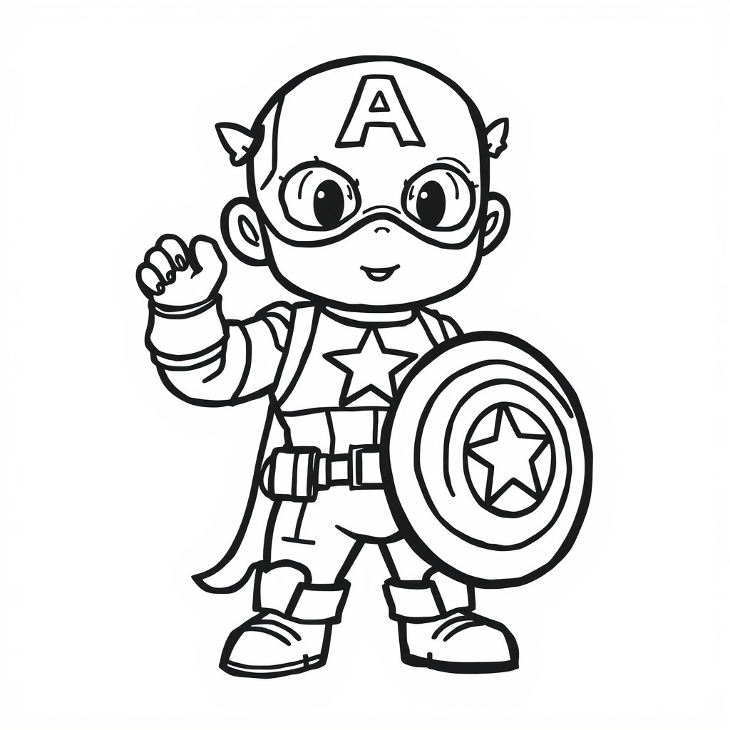 Captain America proudly holding shield