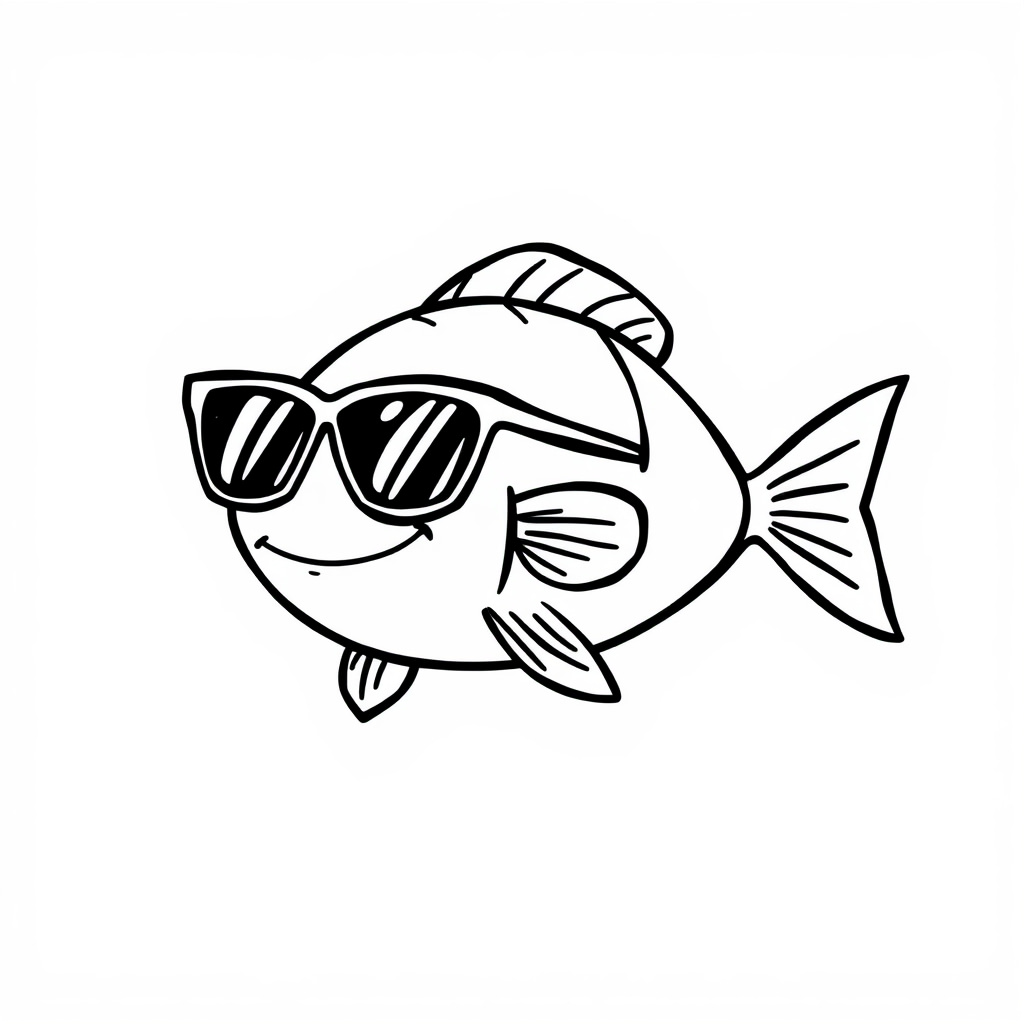 Surprised fish in sunglasses