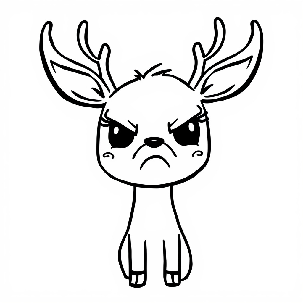 Deer looking angry with furrowed brows