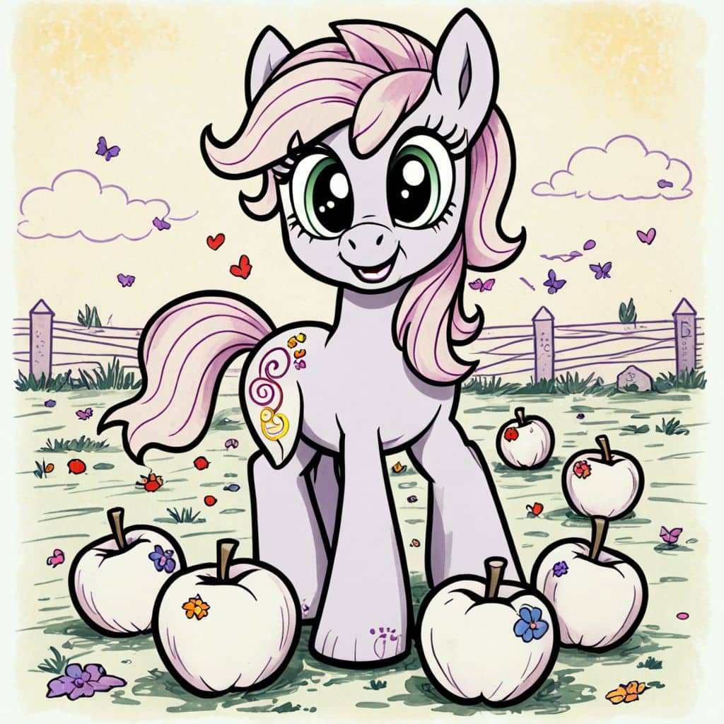 Colored Applejack bucking apples