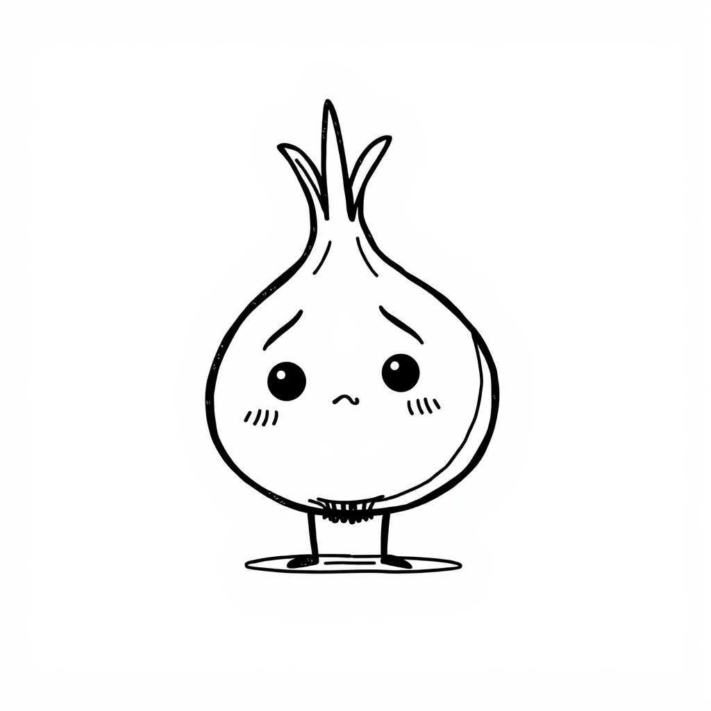 Onion looking confused.