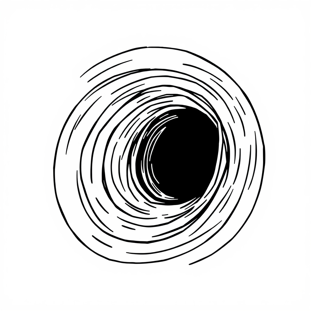 Anxious black hole warping spacetime.