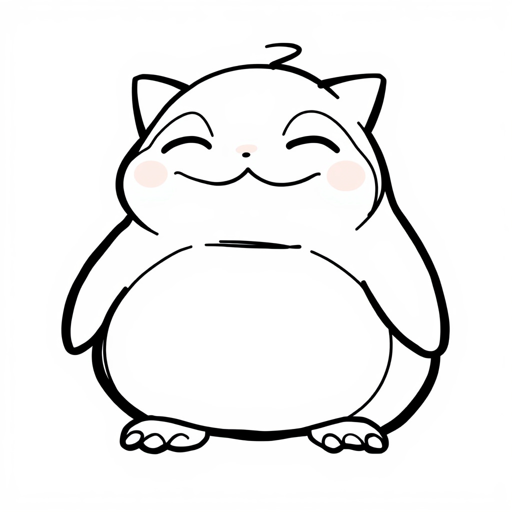 Snorlax sleepily smiling