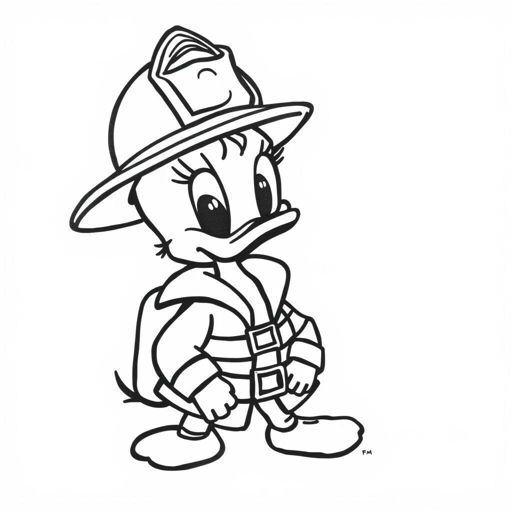 Daisy Duck as a firefighter