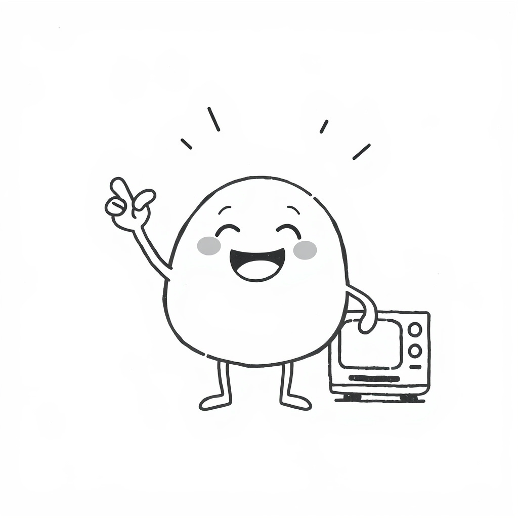 Happy blob cheering for favorite TV show