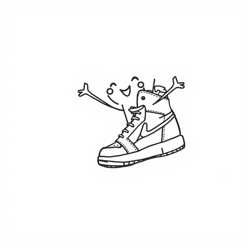 Excitement - Jumping with Air Jordan Shoe