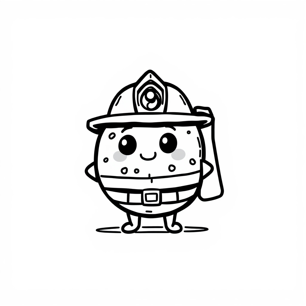 Cartoon Cookie as a firefighter