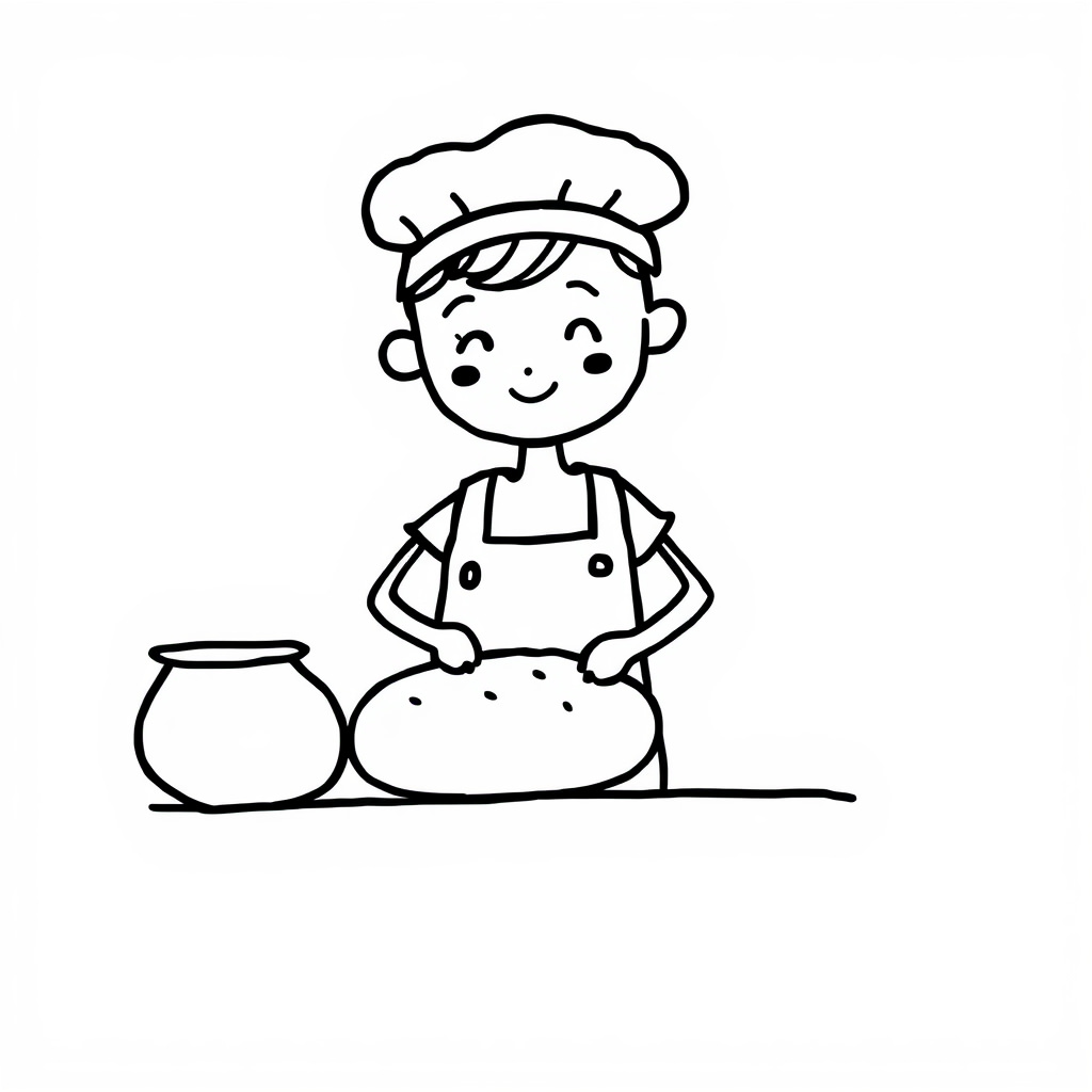 Baker making bread