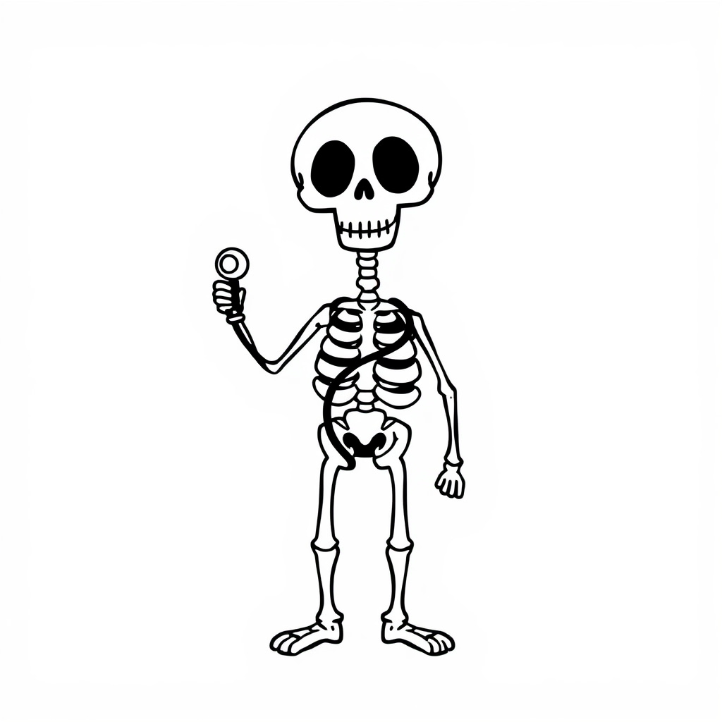 Skeleton Doctor with a stethoscope