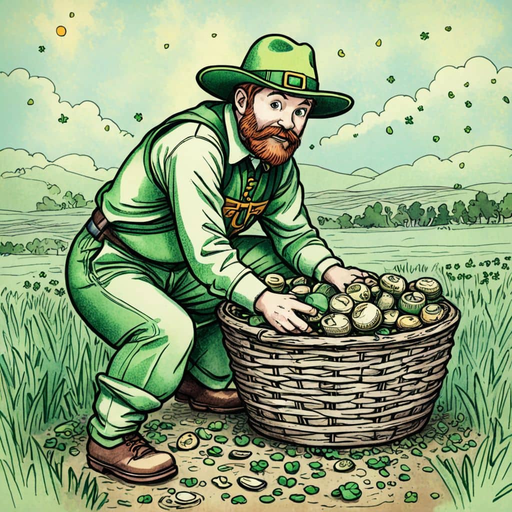 Colored Irish farmer harvesting potatoes