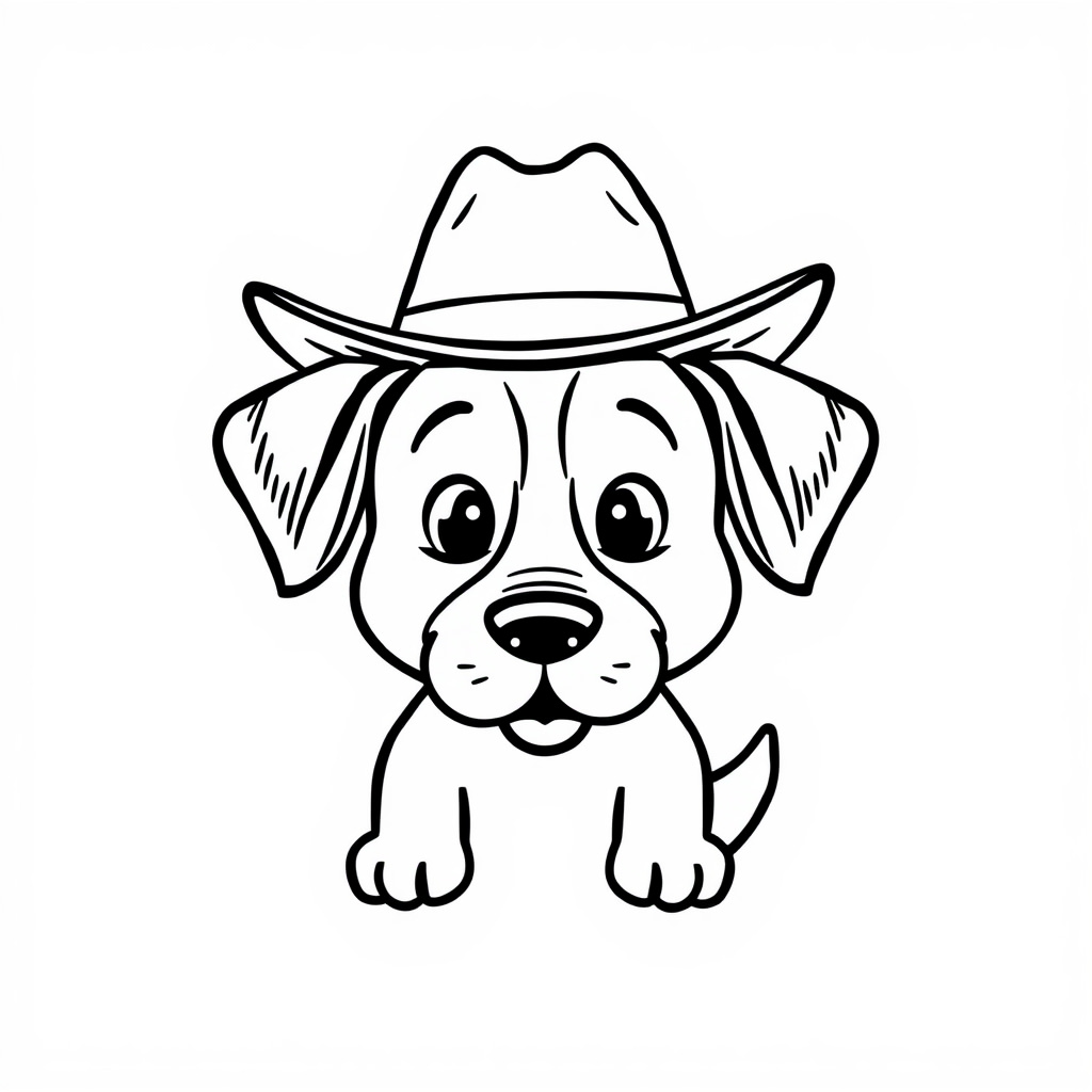 Dog with cowboy hat