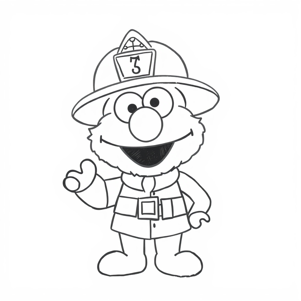 Elmo as a firefighter