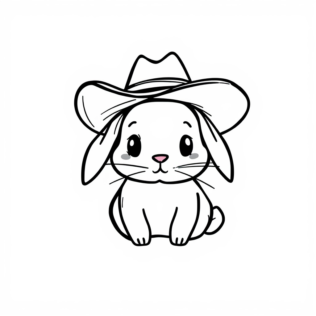 Rabbit donning cowboy hat