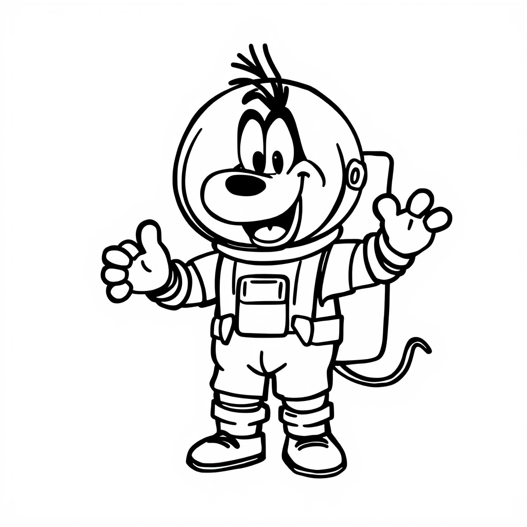 Goofy the bumbling astronaut