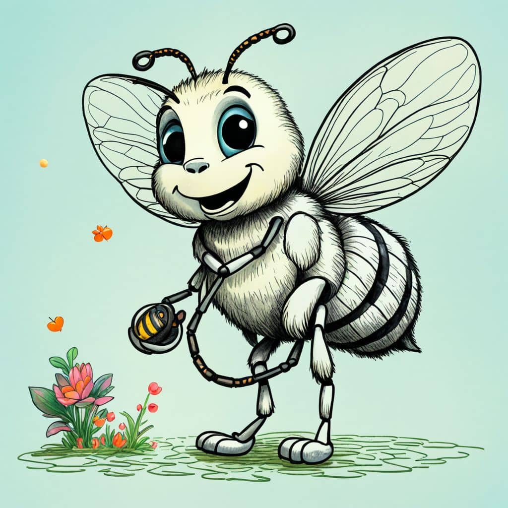 Colored Bee Doctor with a stethoscope
