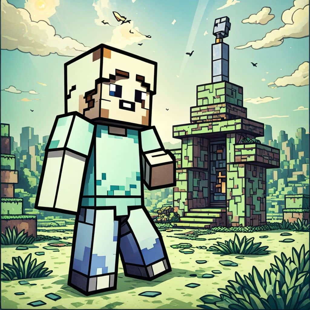 Colored Steve - Minecraft redstone contraption