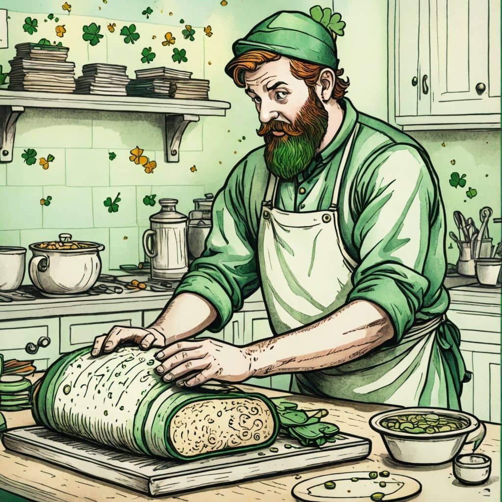 Colored Irish baker making soda bread