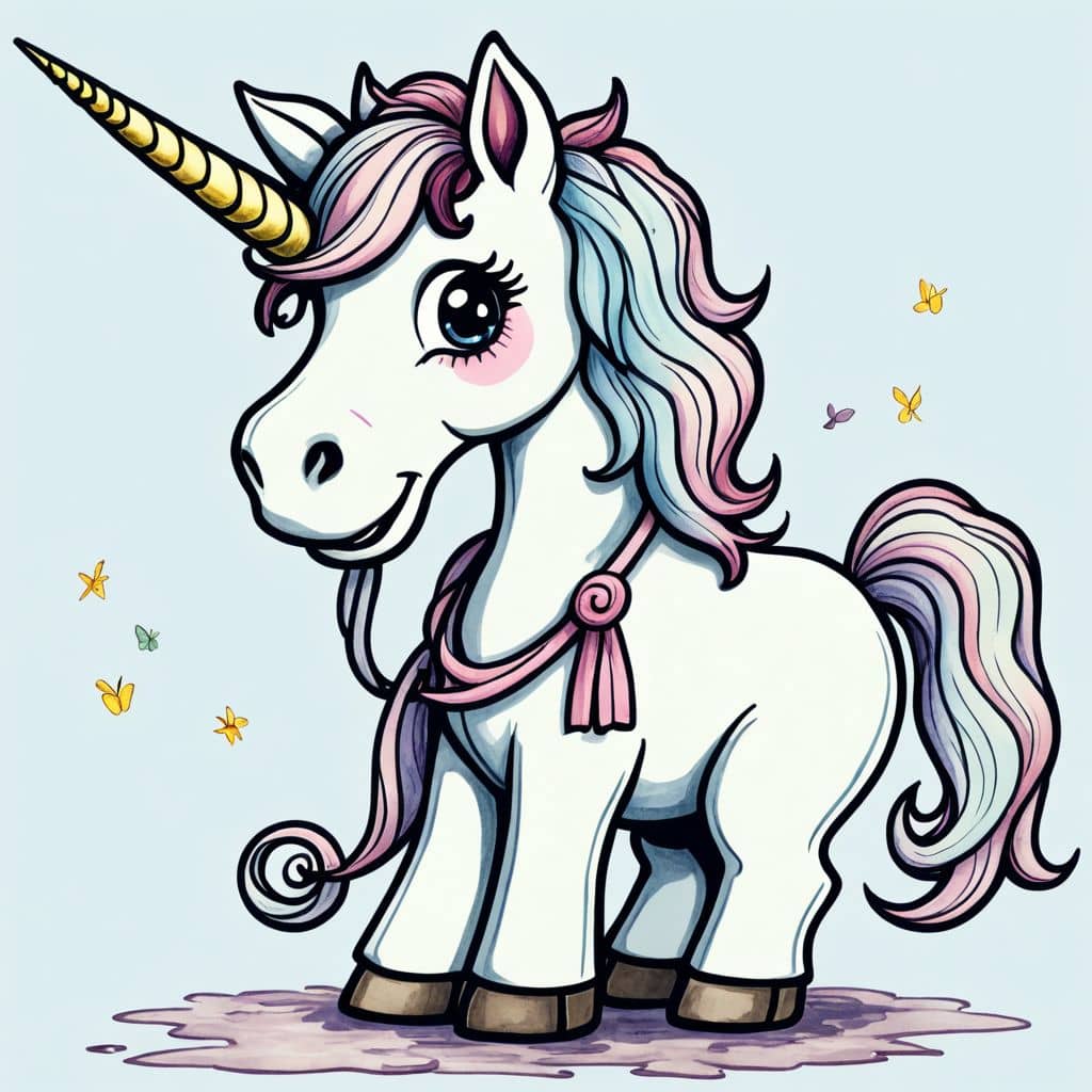 Colored Unicorn Doctor with a stethoscope