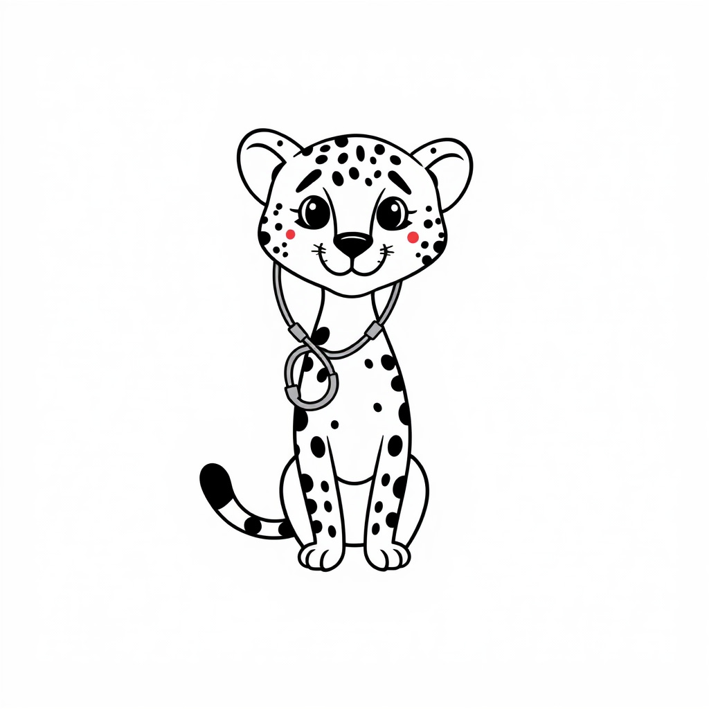 Cheetah as a doctor with stethoscope