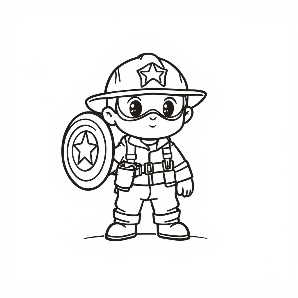 Captain America as a firefighter