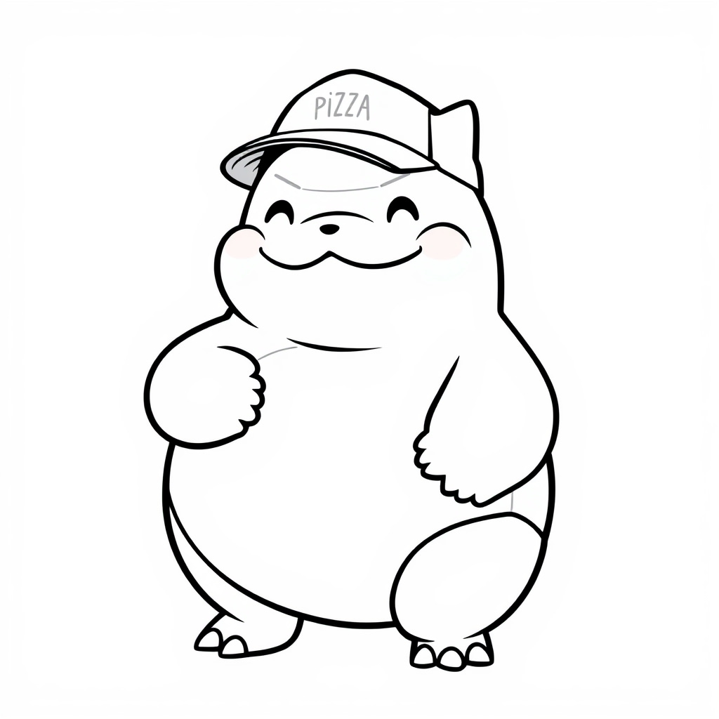 Snorlax as a pizza delivery driver