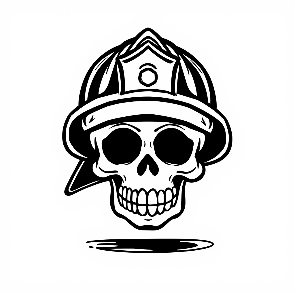 Firefighter Skull with helmet