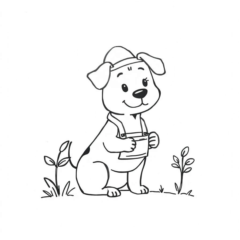 Dog as a gardener