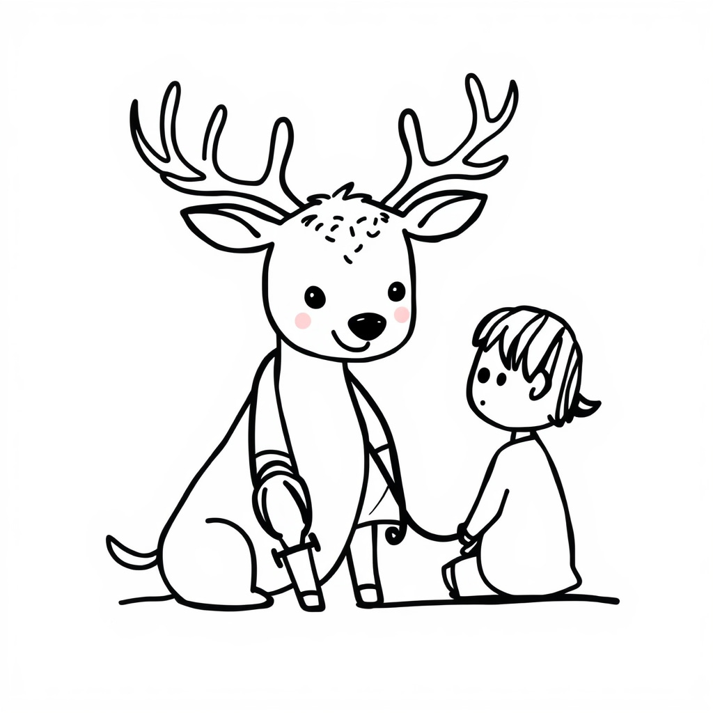 Deer doctor checking patient