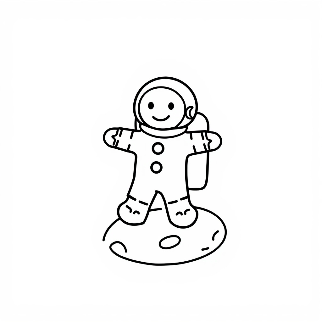 Astronaut Gingerbread Man on the moon