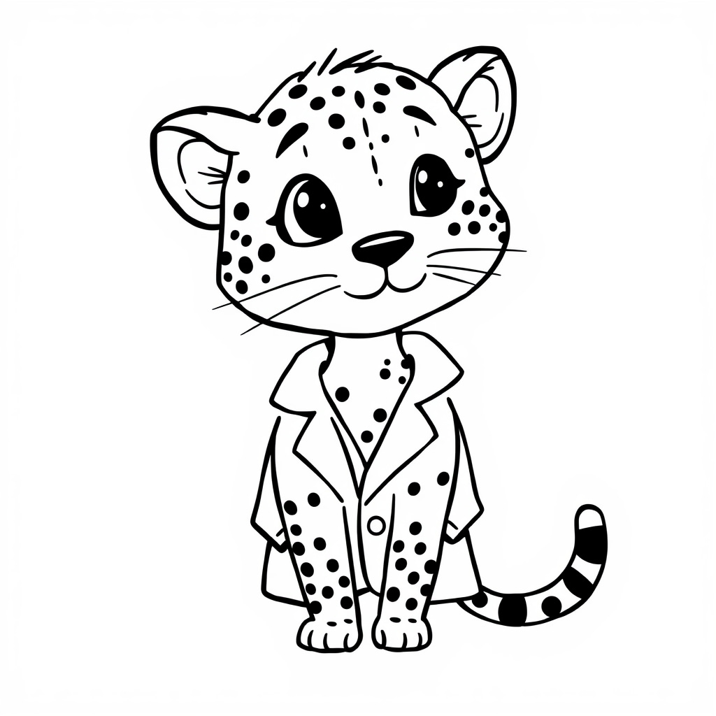 Cheetah as a scientist in lab coat.