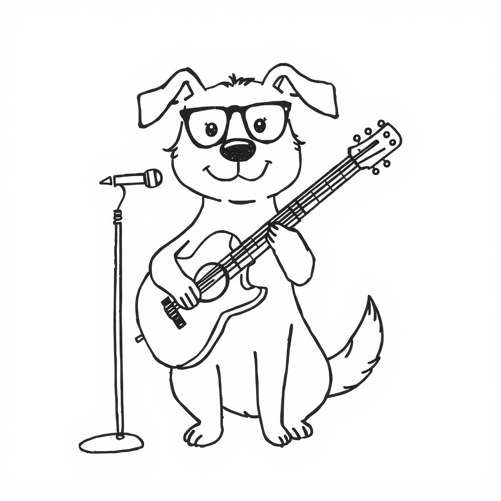 Dog as a musician.