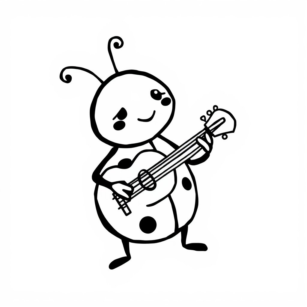 Ladybug as a musician.