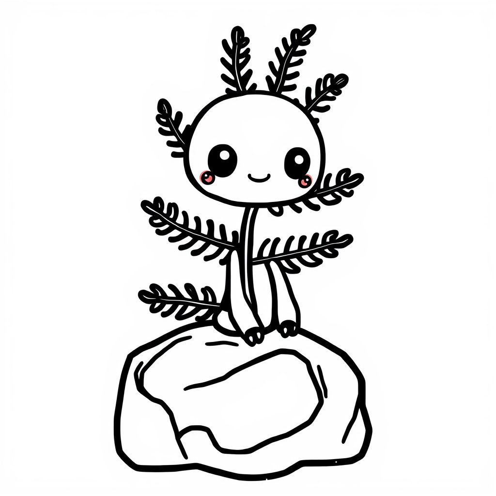 Fern sitting on a rock.