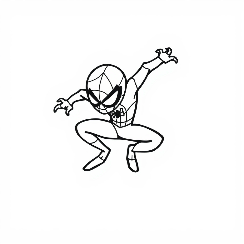 Spider-Man crouching and ready to leap