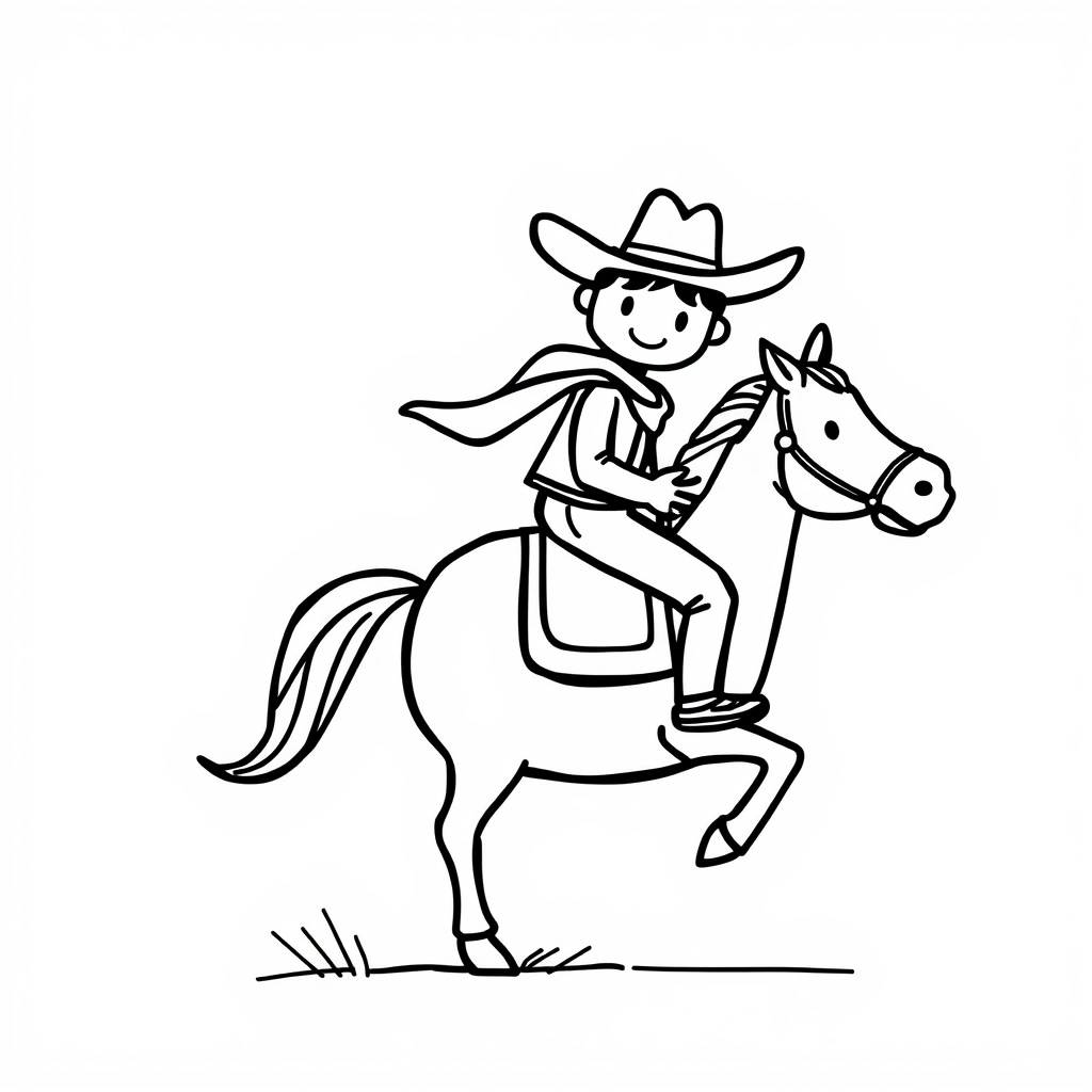 Cowboy riding a horse