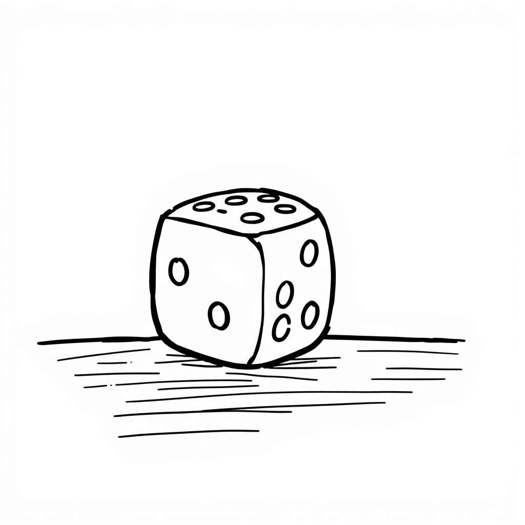 Rolling dice on a table