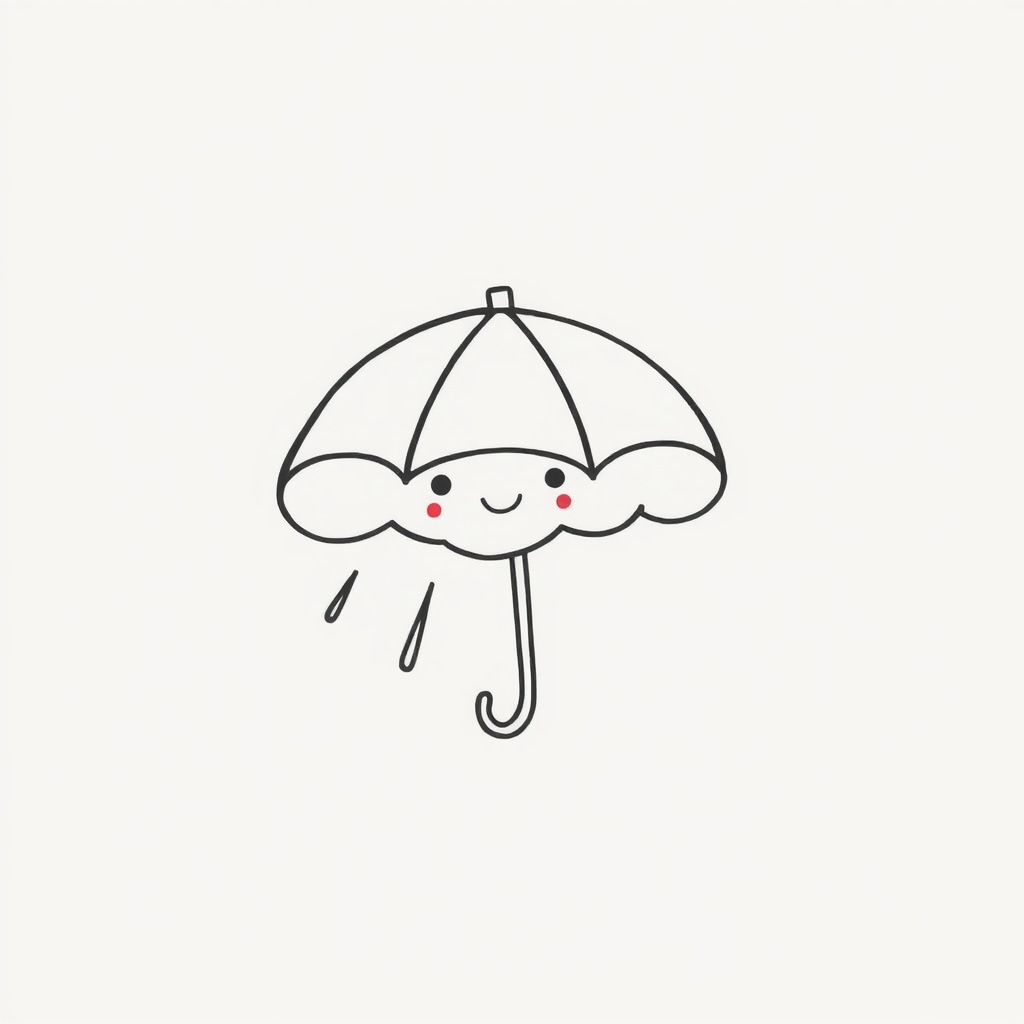 Rain cloud with big umbrella