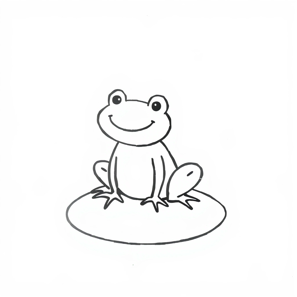 Frog sitting on lily pad