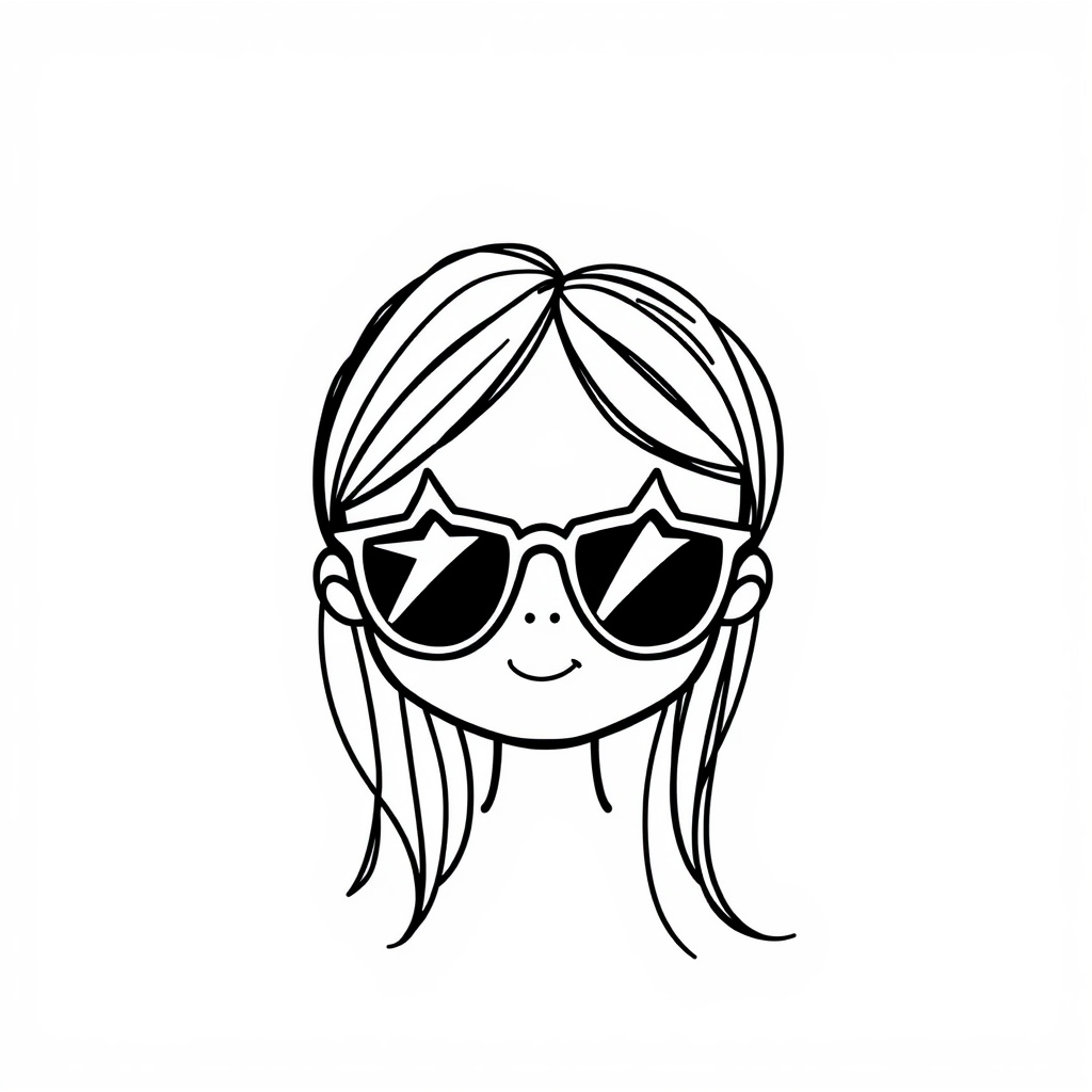 Girl with star-shaped sunglasses