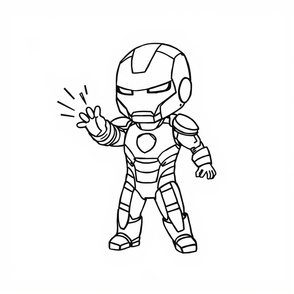 Iron Man firing repulsor beams