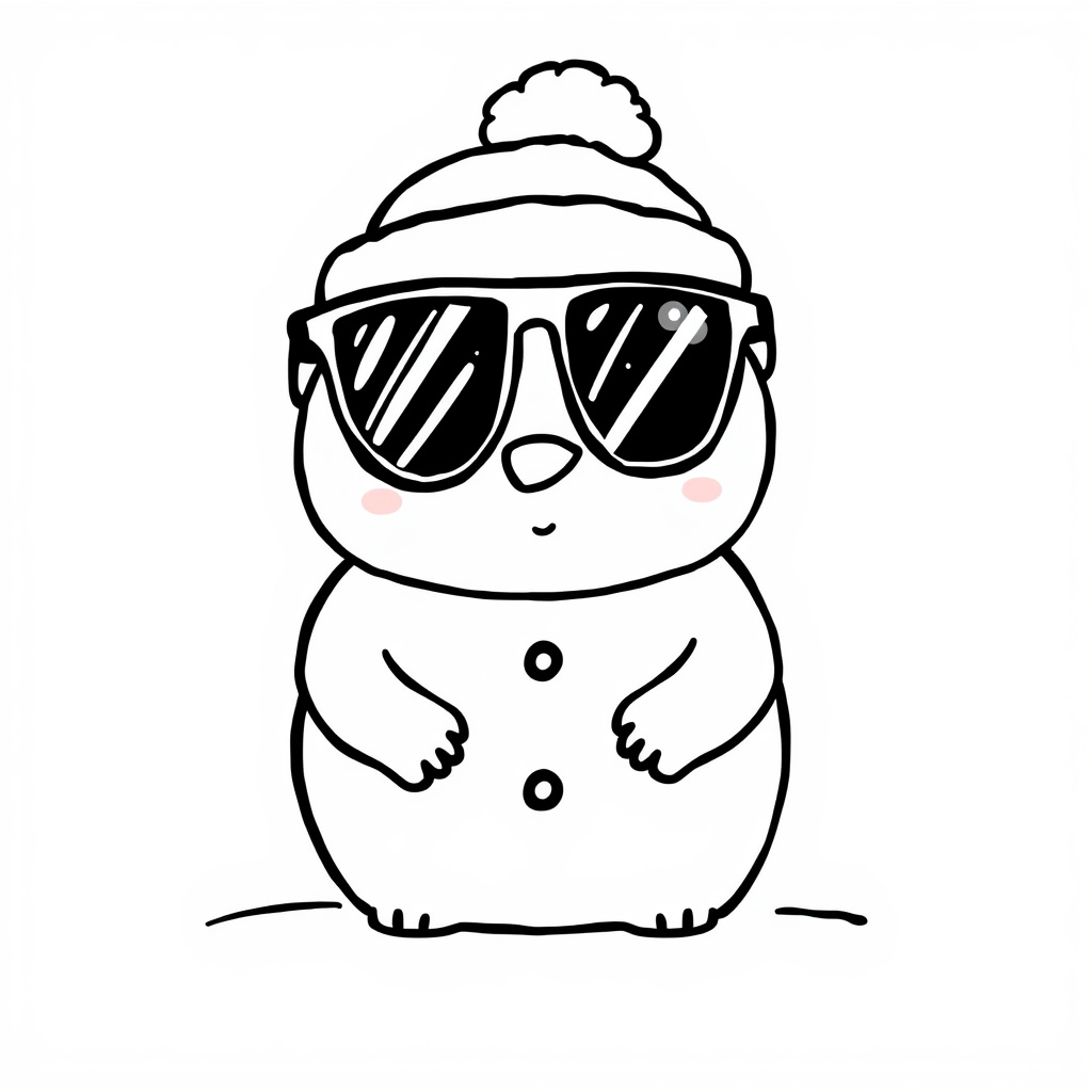 Snowy winter with sunglasses