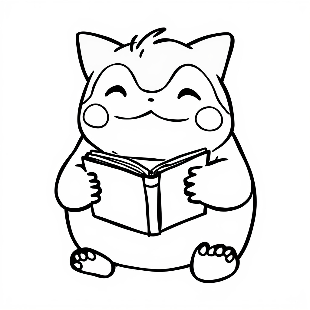 Snorlax reading a book