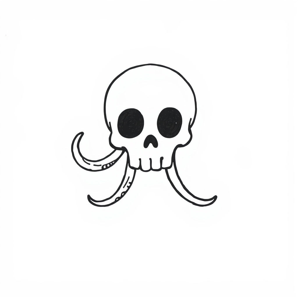 Skull with octopus tentacles